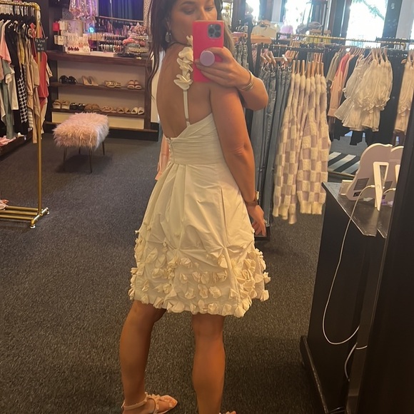 Cream One Shoulder Dress - Picture 4 of 4